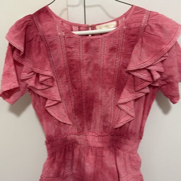 LoveShackFancy Natasha Women’s Dress in Bordeaux Hand Dye. Size P. - Picture 5 of 11